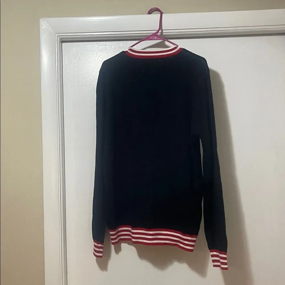 Tipsy Elves Black Santa Crewneck Sweater size large NWT